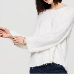 / Lou & Grey Ivory Fuzzy Eyelash Knit Sweater